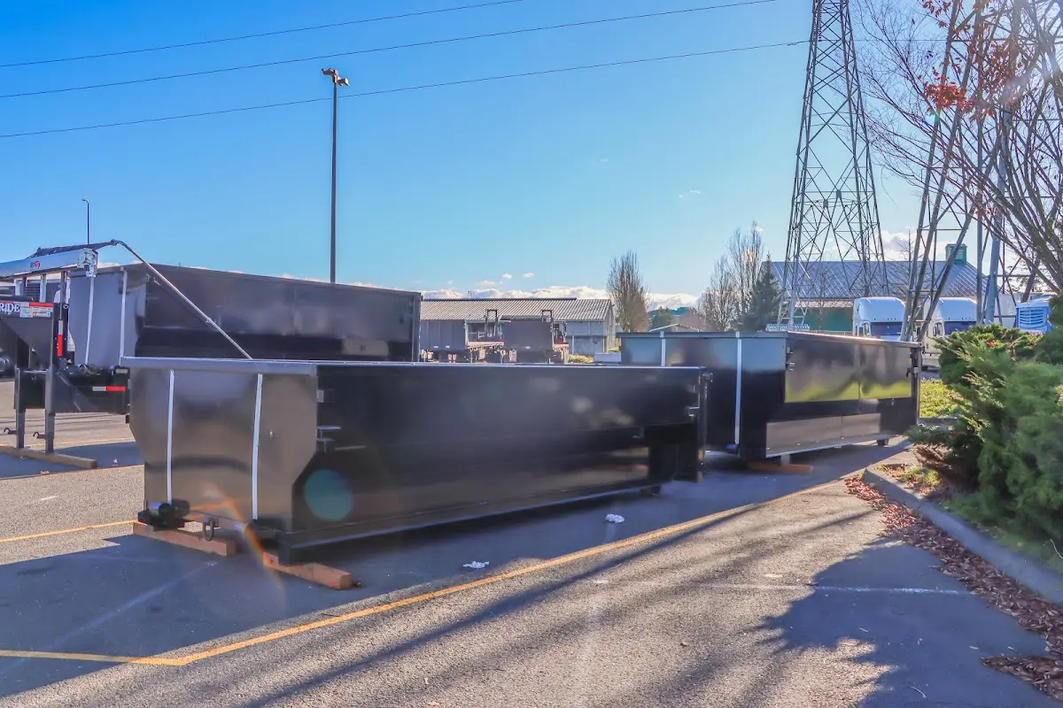 Roll-off dumpster ready for waste disposal at job site for Demolition Dumpster Rental in Lakeville